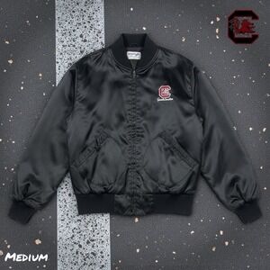 VTG 80s Swingster South Carolina Gamecocks Satin Bomber Jacket USA Made Mens MED